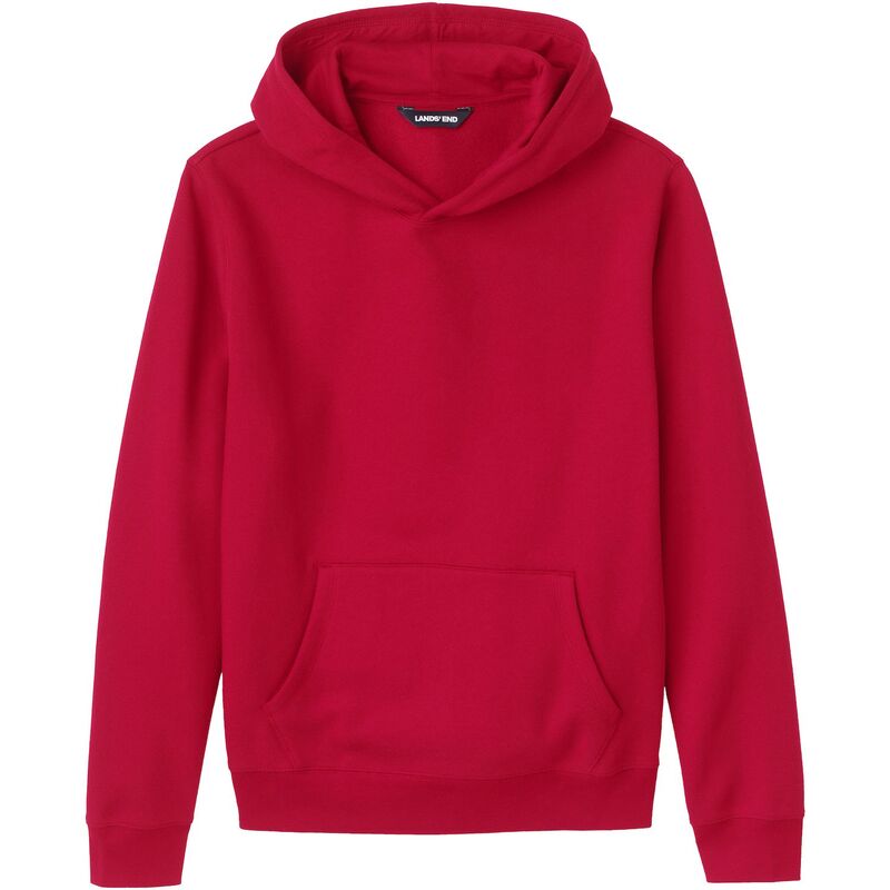 ランズエンド メンズ トップス Tシャツ スウェット Adult Lands' End School Uniform Hooded Pullover Sweatshirt Red レッド