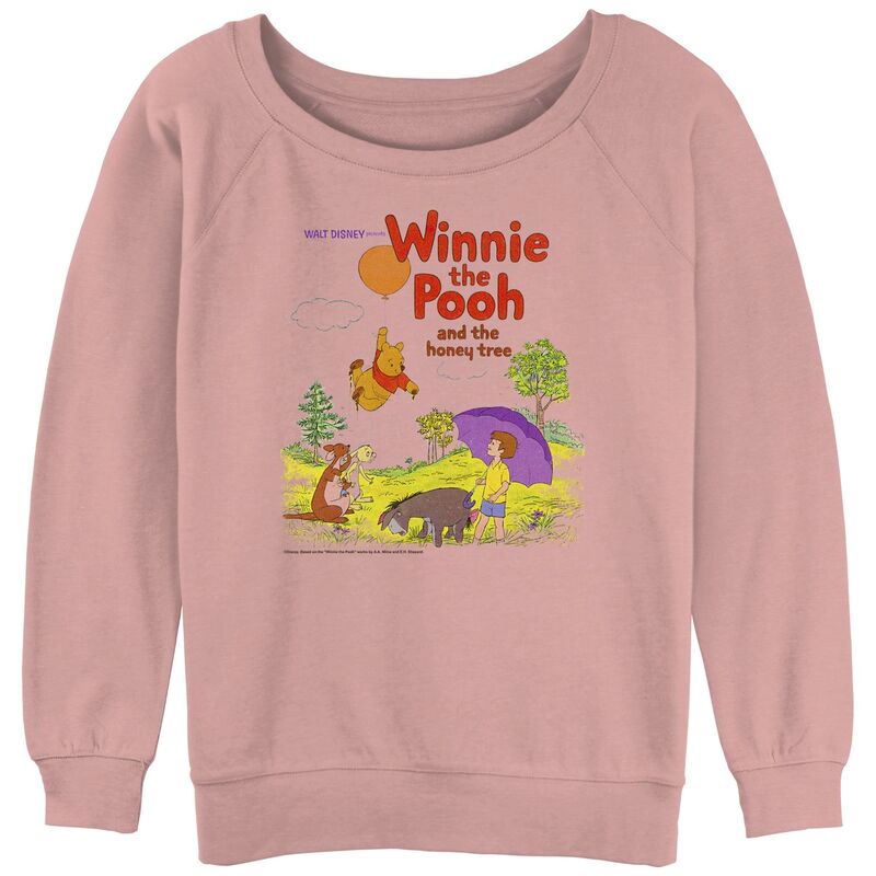 ディズニー レディース トップス Tシャツ パイル グラフィック Disney's Winnie The Pooh And The Honey Tree Juniors' Graphic Slouchy Terry Desert Pink ピンク｜ReVida 店