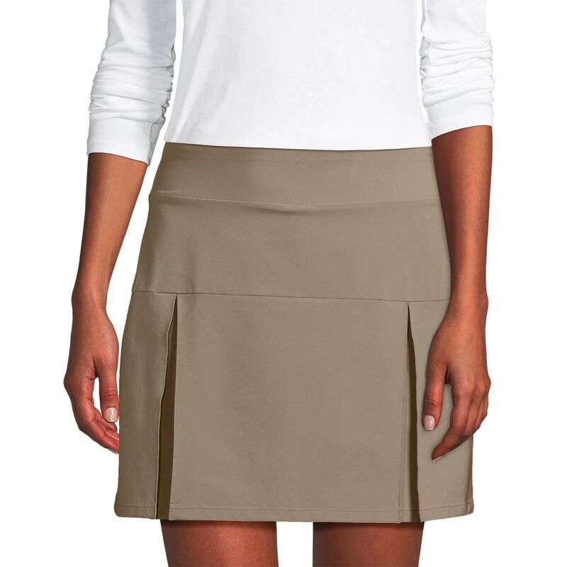ランズ挙げ句の果て レディース 下つ方スコート 筋目 Women\u0027s Lands\u0027 End Performance Pleated Skort Khaki カーキ