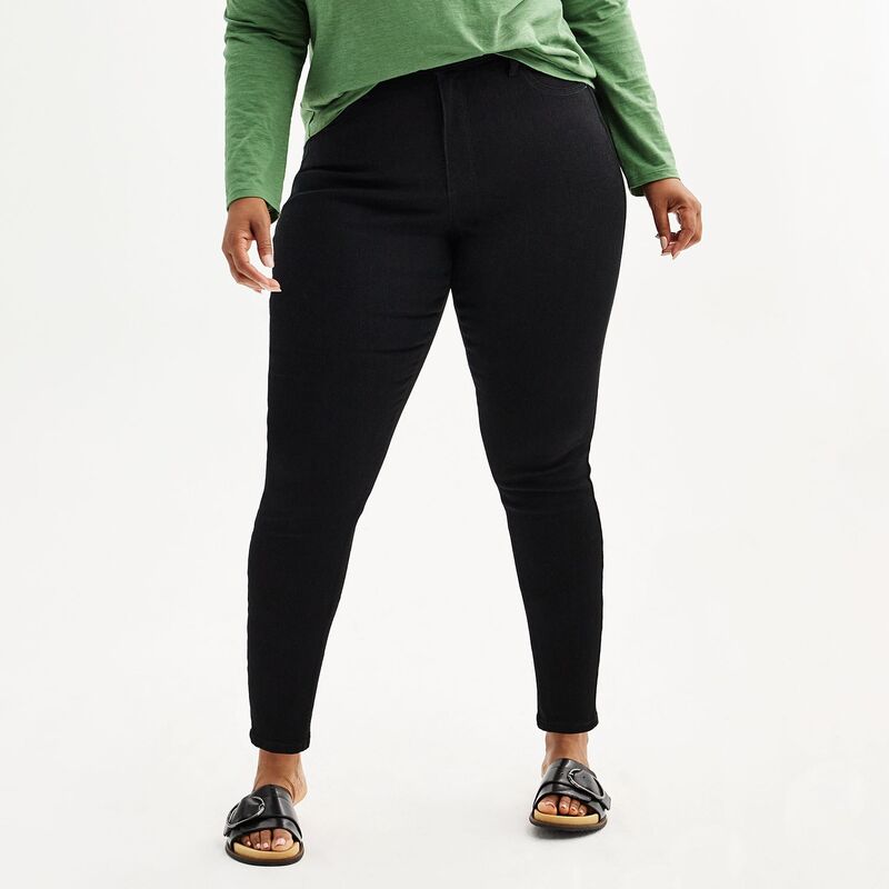 ソノマ レディース ボトムス デニムパンツ プラスサイズ ジーンズ Plusize Sonoma Goods For Life High Rise Skinny Jeans Black ブラック