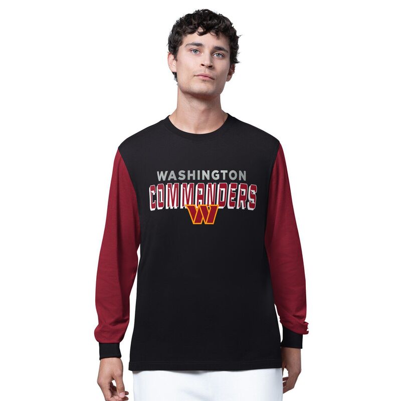 クランク メンズ トップス ティーシャツ Men\u0027starter Black Washington Commanders Thursday Night Gridiron Long Sleeve T-Shirt Wft Black 黒いこと Tシャツ・カットソー-メンズファッション