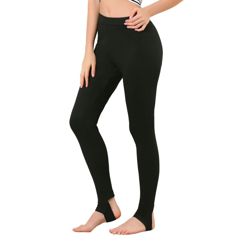 アレグラ ケー レディース ボトムス カジュアルパンツ ALLEGRA K Women'solid Soft Elastic Waistband Gym Yoga Stirrupants Blacks