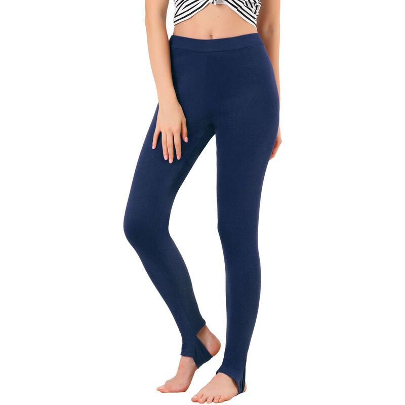 アレグラ ケー レディース ボトムス カジュアルパンツ ALLEGRA K Women'solid Soft Elastic Waistband Gym Yoga Stirrupants Dark Blue ブルー