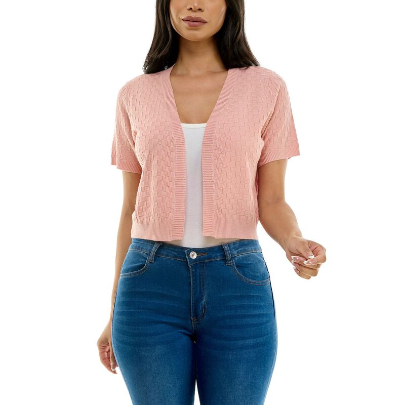 ニナレオナルド レディース アウター ニット・セーター カーディガン Women's Nina Leonard Box Knit Bolero Cardigan Blush ブラッシュ