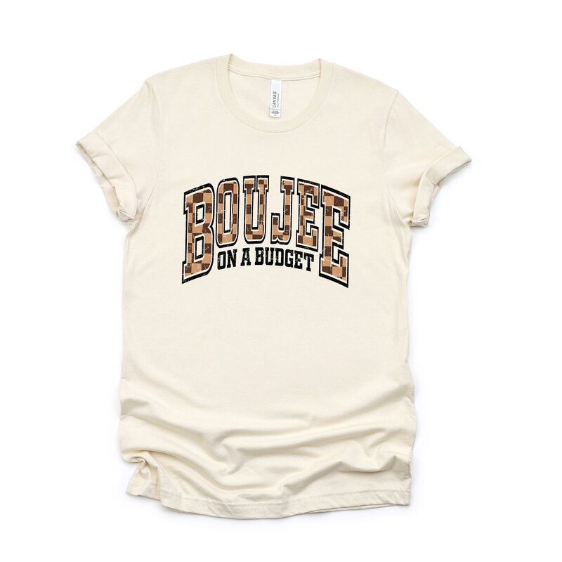 Simply Sage Market レディース トップス Tシャツ グラフィック Simply Sage Market Boujee On A Budget Checkered Short Sleeve Graphic Tee Cream クリーム