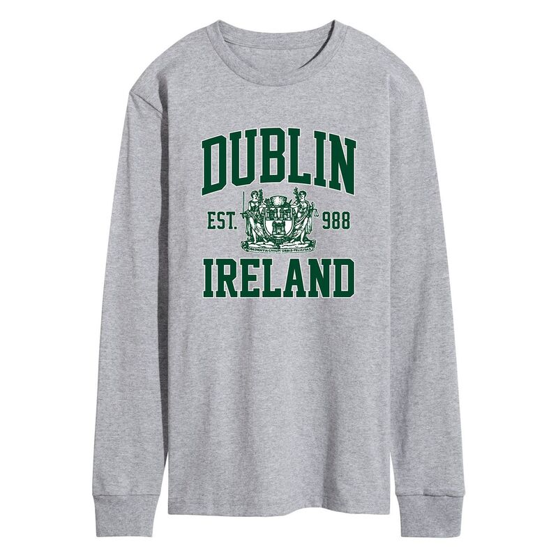 アニメ人となり メンズ トップス ティーシャツ Licensed Character Men\u0027s Dublin Collegiate Long Sleeve Tee Gray 薄墨色 Tシャツ・カットソー-メンズファッション