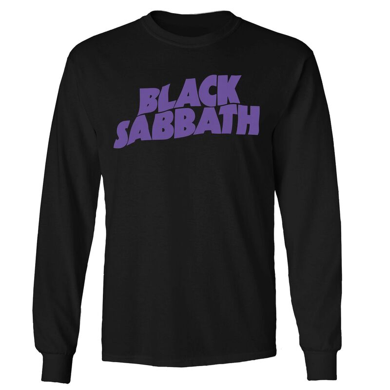 アニメ人となり メンズ トップス ティーシャツ ロゴタイプ Licensed Character Men\u0027s Black Sabbath Logo Long Sleeve Black 黒いこと メンズファッション-トップス