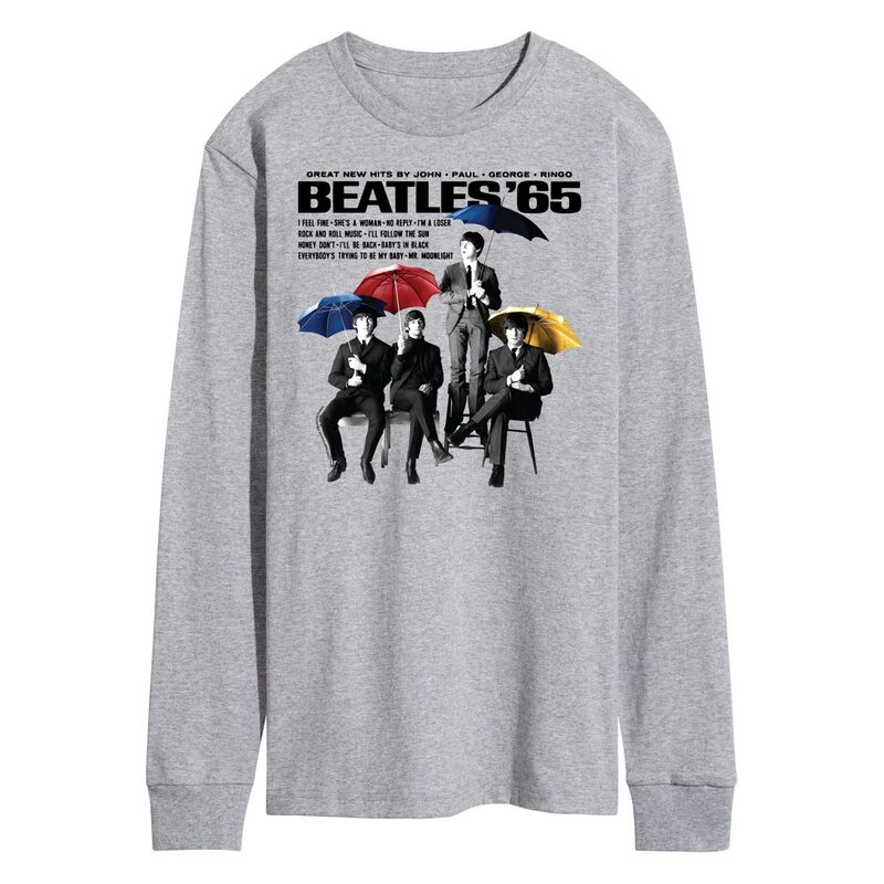 アニメキャラクター メンズ トップス Tシャツ Licensed Character Men's The Beatles 65 Umbrellas Long Sleeve Tee Gray グレー
