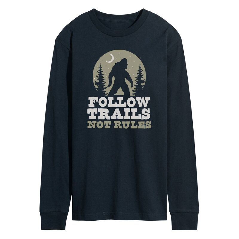 アニメ人となり メンズ トップス ティーシャツ Licensed Character Men\u0027s Follow Trails Not Rulesasquatch Long Sleeve Tee Navy 米国海軍 トップス-メンズファッション-Tシャツ・カットソー