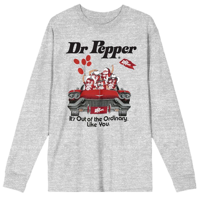 アニメ人となり メンズ トップス ティーシャツ グラフィック Licensed Character Men\u0027s Dr. Pepper Its Out Of The Ordinary Long Sleeve Graphic Tee Gray 薄墨色 トップス-Tシャツ・カットソー