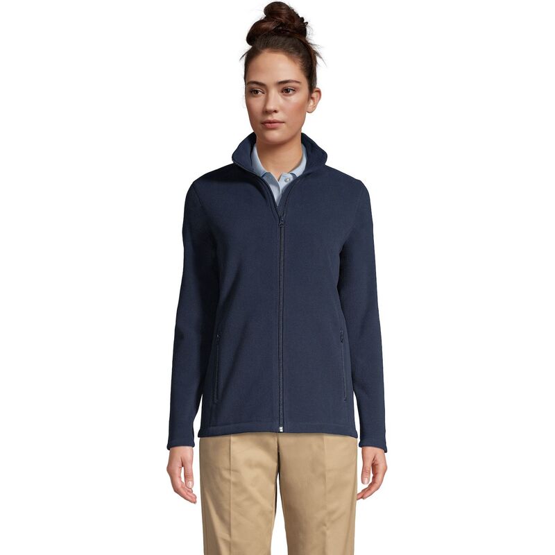 ランズ挙げ句の果て レディース アウター 上衣・上衣 フリース Women\u0027s Lands\u0027 End Full-Zip Long Sleeve Fleece Jacket Classic Navy 米国海軍