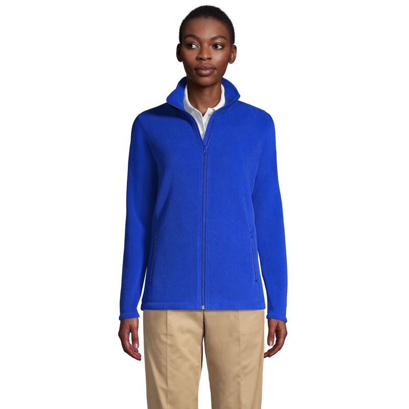 ランズ挙げ句の果て レディース アウター 上衣・上衣 フリース Women\u0027s Lands\u0027 End Full-Zip Long Sleeve Fleece Jacket Cobalt 青緑色