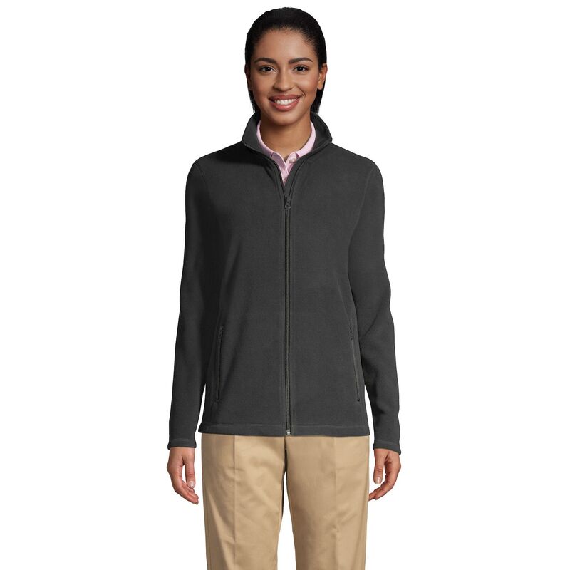 ランズ挙げ句の果て レディース アウター 上衣・上衣 フリース Women\u0027s Lands\u0027 End Full-Zip Long Sleeve Fleece Jacket Dark Charcoal 濃灰色
