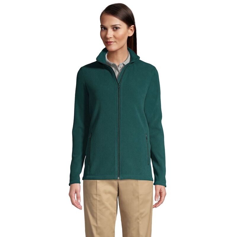 ランズ挙げ句の果て レディース アウター 上衣・上衣 フリース Women\u0027s Lands\u0027 End Full-Zip Long Sleeve Fleece Jacket Evergreen