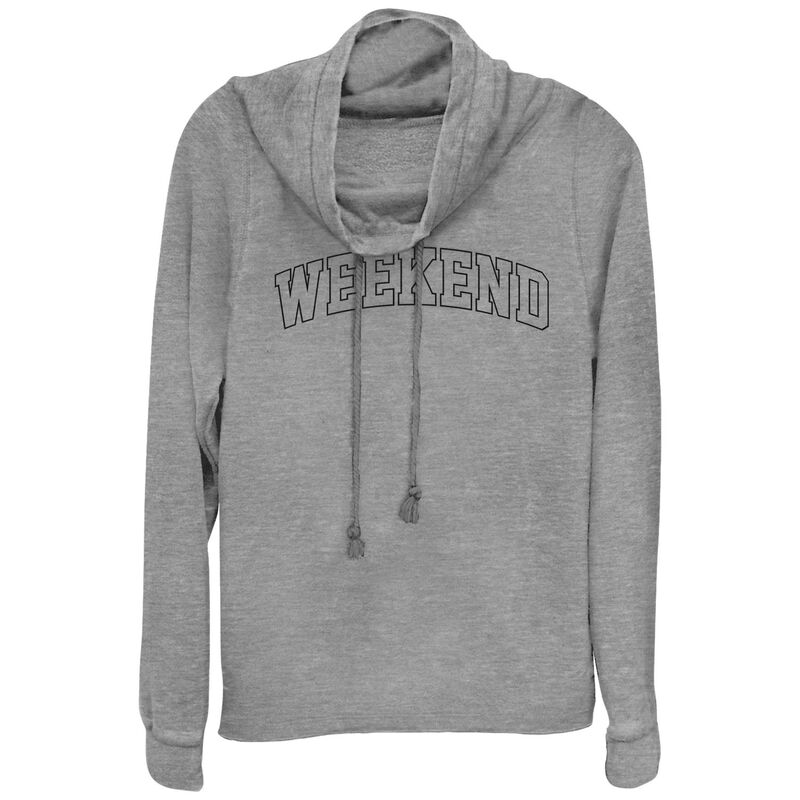 アンブランデッド レディース トップス プルオーバー グラフィック Unbranded Women\u0027s Weekend Cowlneck Graphic Lightweight Long Sleeve Gray Heather 薄墨色