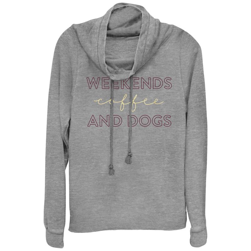 アンブランデッド レディース トップス プルオーバー 足し加える大きさ グラフィック Unbranded Women\u0027s Plus Weekend Coffee Andogs Cowlneck Graphic Lightweight Long Sleeve Gray Heather 薄墨色