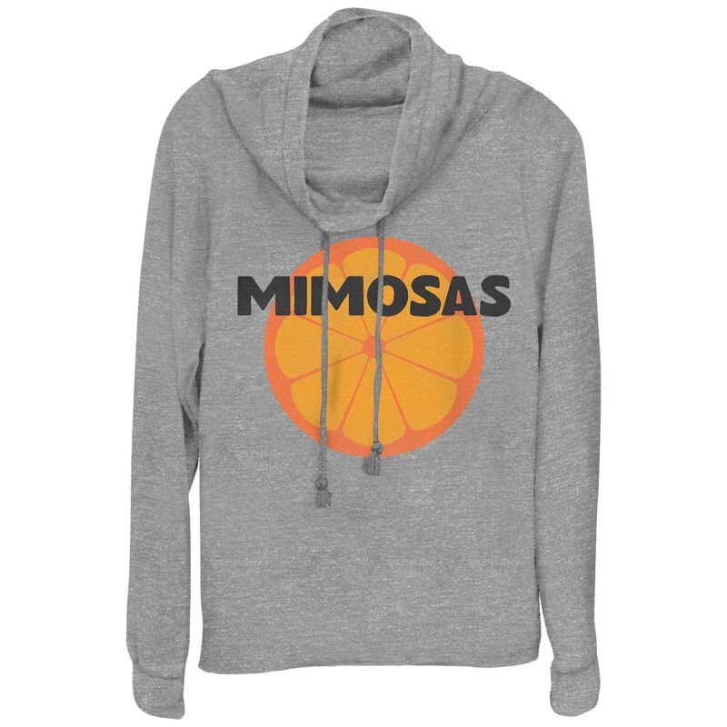 アンブランデッド レディース トップス プルオーバー グラフィック Unbranded Women\u0027s Mimosas Cowlneck Graphic Lightweight Long Sleeve Gray Heather 薄墨色