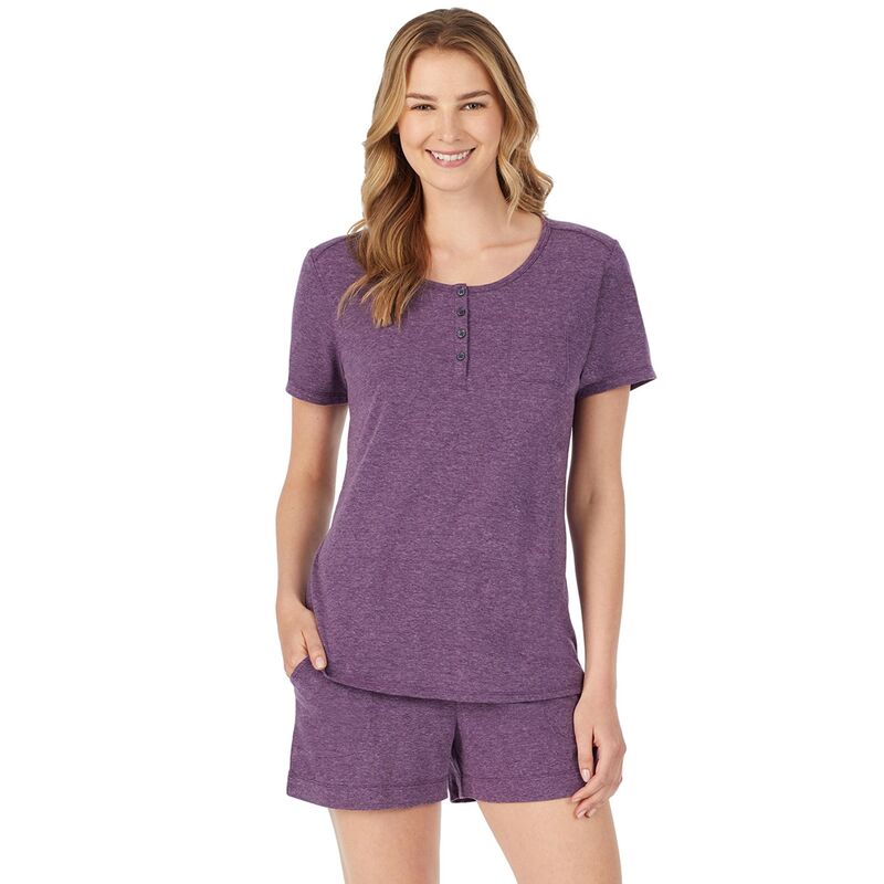 クドルドッズ レディース アンダーウェア ナイトウェア Tシャツ Women's Cuddl Duds Pajamas: Essential Sleep Tee & Boxerset Plum プラム