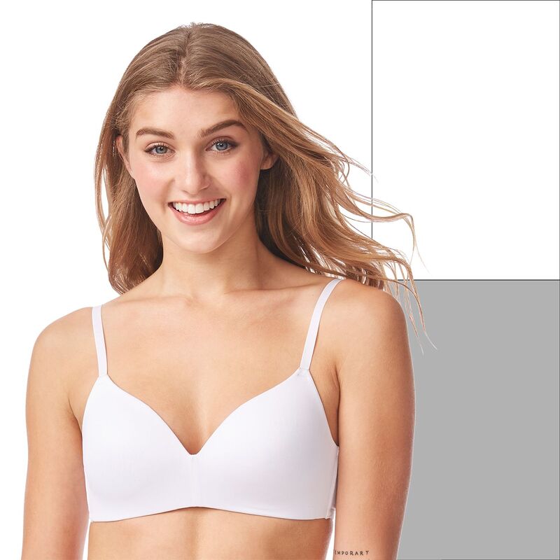 エスオー レディース アンダーウェア ブラジャー Juniors' SO 2-Pack Wireless Bra Set SO51-025 Peri Gray White ホワイト｜ReVida 店