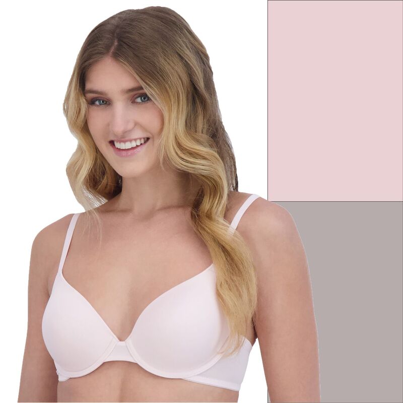エスオー レディース アンダーウェア ブラジャー Tシャツ Juniors' SO 2-Pack Lightly Lined Convertible T-Shirt Bra SO51-001 Barely Pink And Cream クリーム