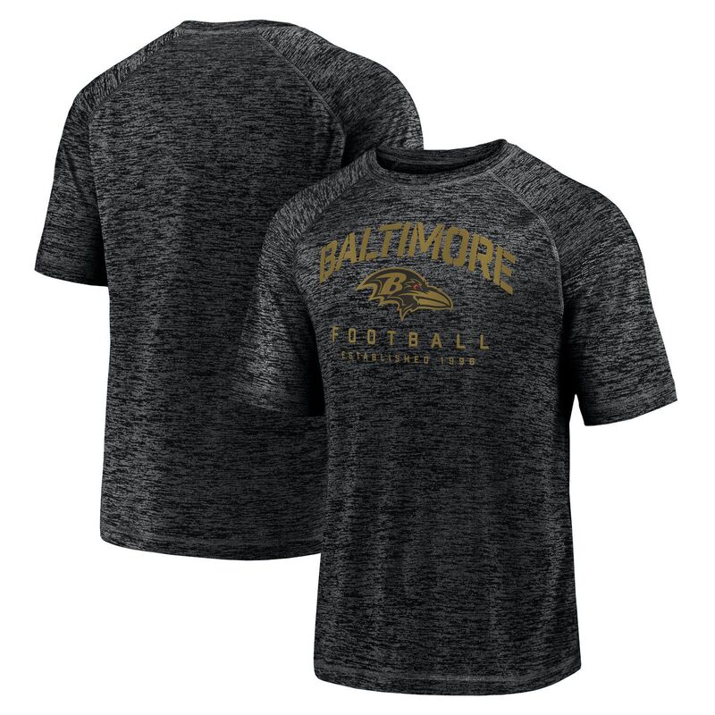 ファナティクス メンズ トップス Tシャツ Men's Fanatics Black Baltimore Ravenshade Battle Ready Raglan Space-Dye T-Shirt Rav Black ブラック|ReVida 店