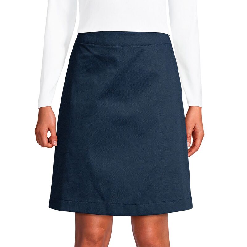 ランズエンド レディース ボトムスカート Women's Lands' End School Uniform Above the Knee Blend Chino Skort Classic Navy ネイビー｜ReVida 店