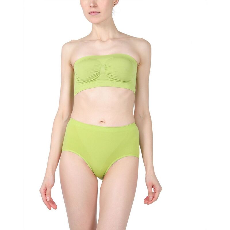 メモイ レディース アンダーウェア ブラジャー ストラップレス MeMoi Straplesseamless Bandeau Bra Shaper Dark Citron