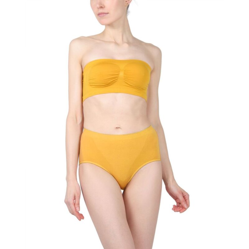 メモイ レディース アンダーウェア ブラジャー ストラップレス MeMoi Straplesseamless Bandeau Bra Shaper Mustard マスタード
