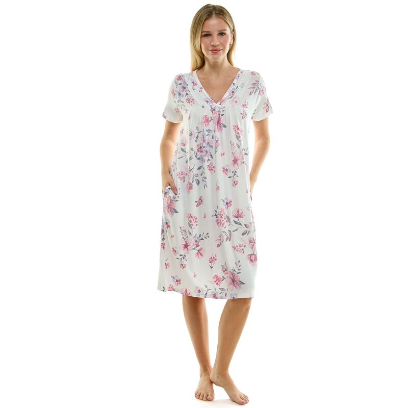 クロフト＆バロー レディース アンダーウェア ナイトウェア プチ シャツ Petite Croft & Barrowhisperluxe Sleepshirt with Short Sleeves Bly The Field Cloud