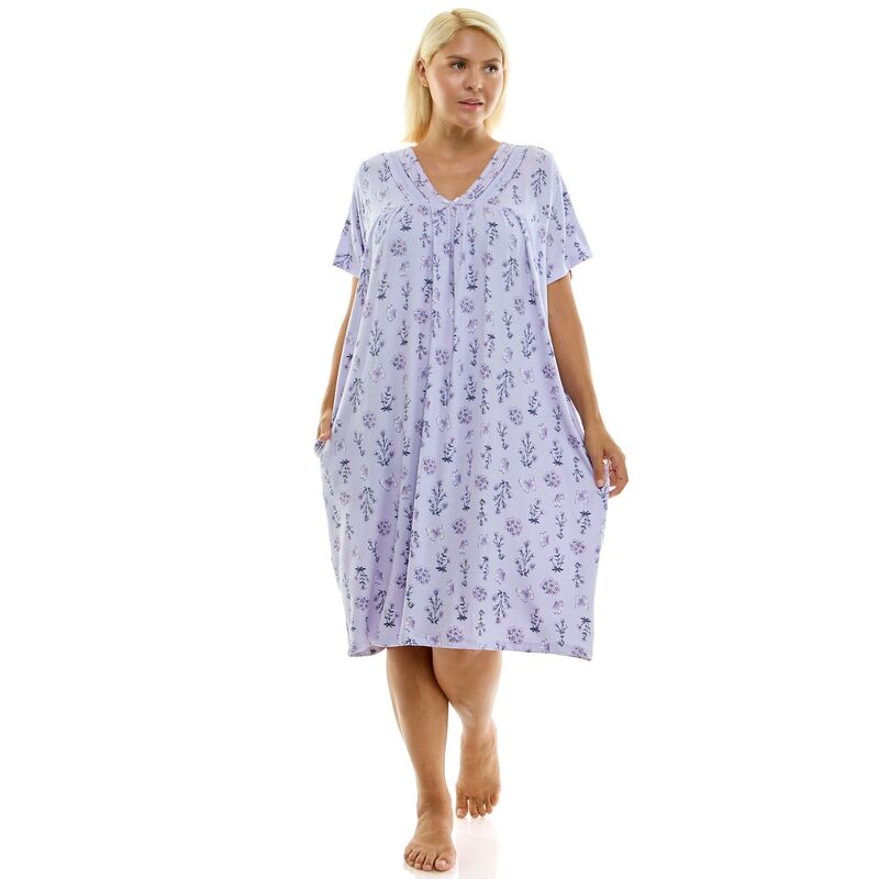クロフト＆バロー レディース アンダーウェア ナイトウェア プラスサイズ シャツ Plusize Croft & Barrowhisperluxe Short Sleeve Sleepshirt Butterfly Floral Purpl