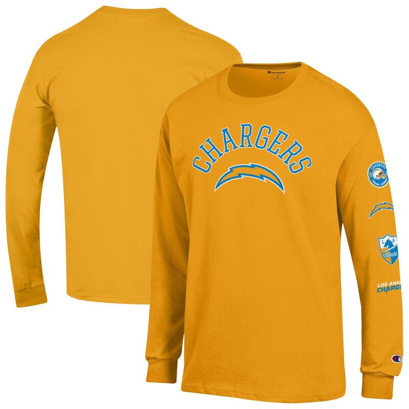 チャンピオン メンズ トップス Tシャツ Men's Champion Gold Los Angeles Chargersealong Sleeve T-Shirt Chgold ゴールド