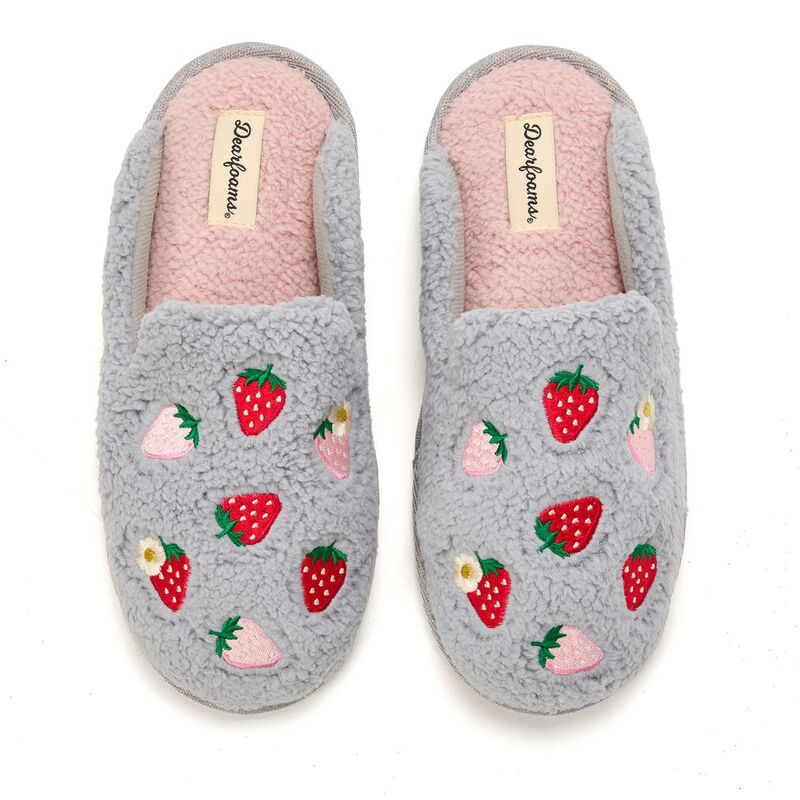 ディアフォームズ レディース シューズ サンダル Dearfoams Women's Tab Scuff Slipper Grey グレー