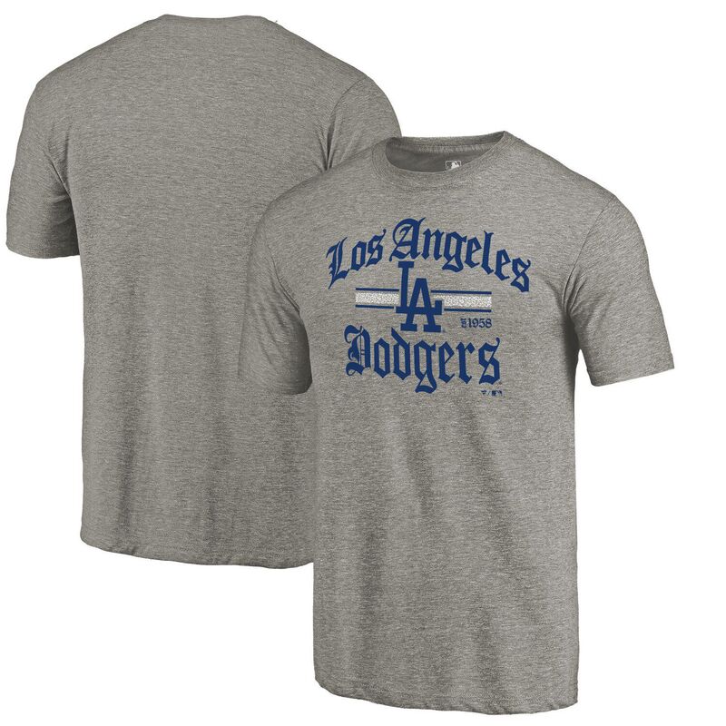 ファナティクス メンズ トップス Tシャツ Men Fanatics Branded Ash Los Angeles Dodgers Hometown Collection Olde LA T-Shirt Lad Grey グレー
