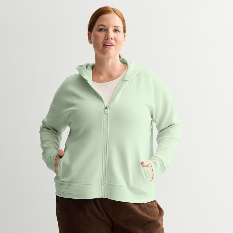 Tek Gear レディース トップス Tシャツ プラスサイズ スウェット フリース Plusize Tek Gear Ultrasoft Fleece Full-Zip Hooded Sweatshirt Mada Green グリーン