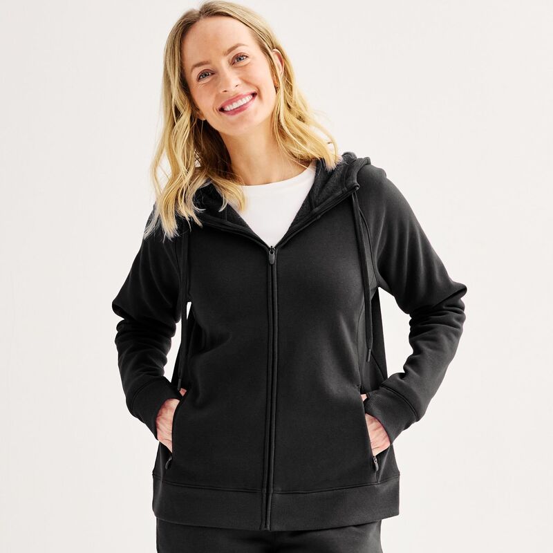 Tek Gear レディース トップス Tシャツ スウェット フリース Women's Tek Gear Ultrasoft Fleece Full-Zip Hooded Sweatshirt Mneral Black ブラック
