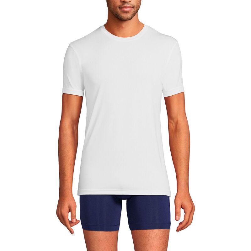 ランズエンド メンズ トップス シャツ クルーネック Men's Lands' End Flex Performance Crewneck Undershirt White ホワイト