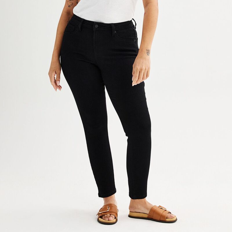 ソノマ レディース ボトムス デニムパンツ ジーンズ Women'sonoma Goods For Life Mid-Rise Curvy Skinny Jeans Black ブラック 6,021円