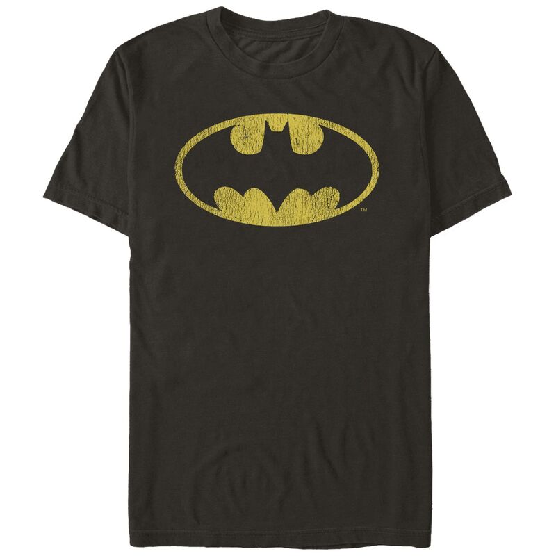 アニメキャラクター メンズ トップス Tシャツ ロゴ グラフィック Licensed Character Men's Comfort Colors Batman Distressed Style Logo Graphic Tee Black ブラック
