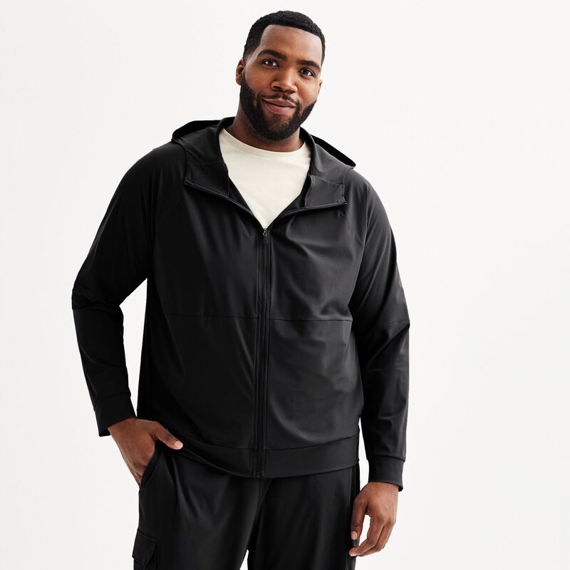 Tek Gear メンズ アウター ジャケット・ブルゾン フーデッドジャケットール Big & Tall Tek Gear Performance Zip-Up Hooded Jacket Mineral Black ブラック