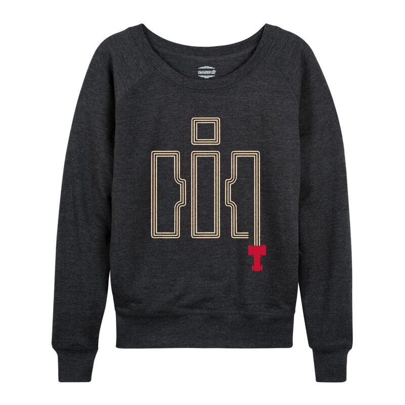 アニメキャラクター レディース トップス Tシャツ パイル ロゴ Licensed Character Women's Case IH Logo Tractor Tracks French Terry Long Sleeve Tee Heather Charcoal チャコール
