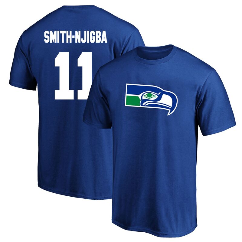 ファナティクス メンズ トップス Tシャツ トール Men's Fanatics Jaxon Smith-Njigba Royal Seattle Seahawks Big & Tall Name & Number T-Shirt Sea Blue ブルー|ReVida 店