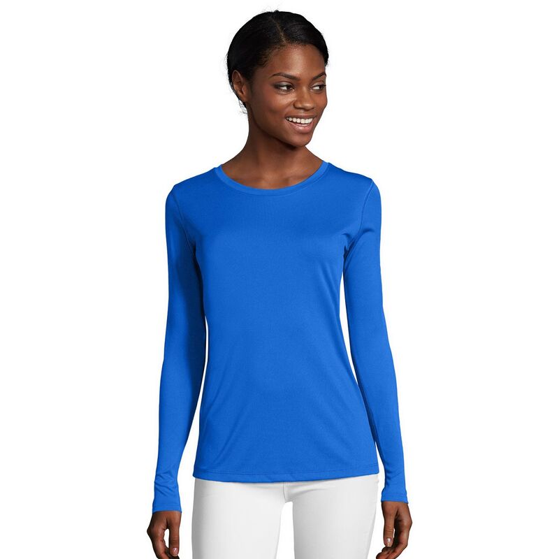 ヘインズ レディース トップス Tシャツ 長袖 Women's Hanes Cool Dri Long-Sleeve Performance Tee Awesome Blue ブルー 8,015円