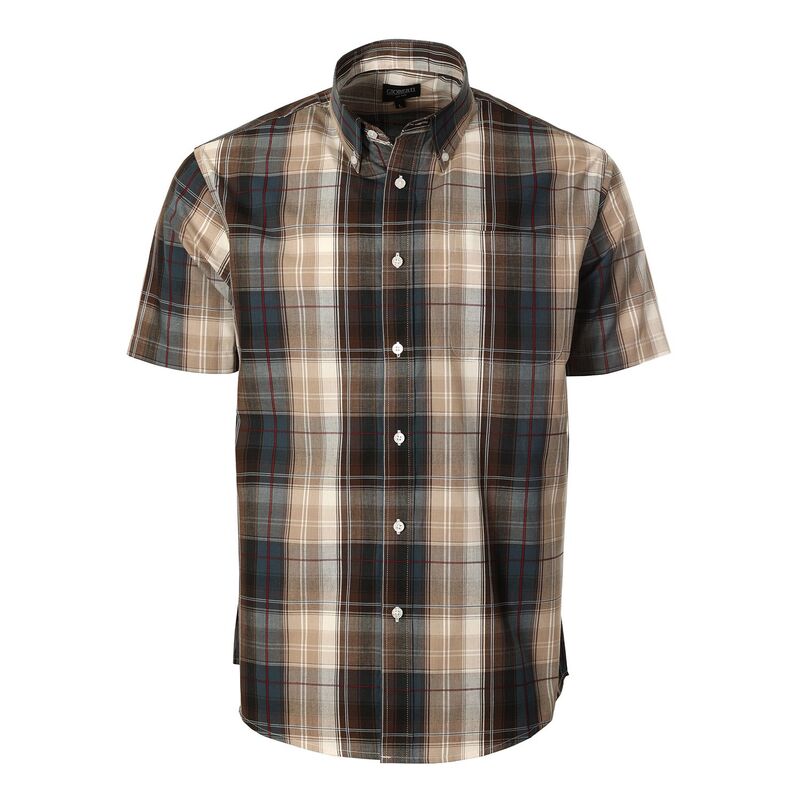 ジョベルティ メンズ トップス Tシャツ Gioberti Men's Plaid Short Sleeve Shirt Khaki Navy ネイビー｜ReVida 店