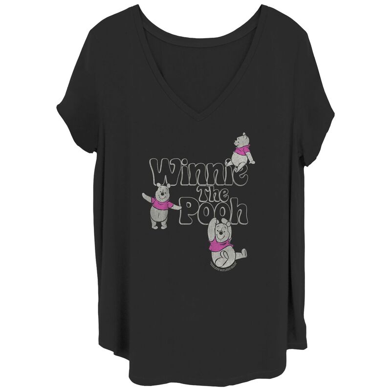 ディズニー レディース トップス Tシャツ プラスサイズ グラフィック Disney's Winnie The Pooh Soft Pop Winnie Juniors' Plus Graphic Tee Black ブラック