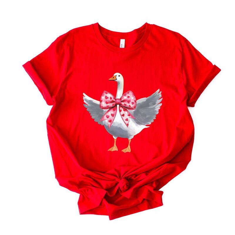 Simply Sage Market レディース トップス Tシャツ グース グラフィック Simply Sage Market Valentine Goose Coquette - Women'short Sleeve Graphic T-Shirt Red レッド