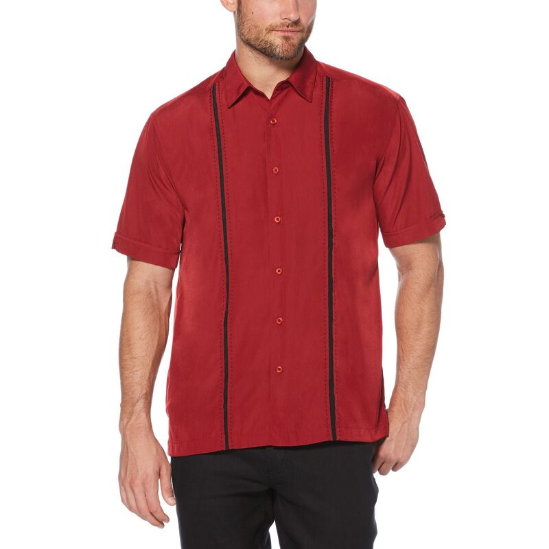 キューバベラ メンズ トップス Tシャツ ダウン Men Cubavera Classic-Fit Paneled Button-Down Shirt Red レッド
