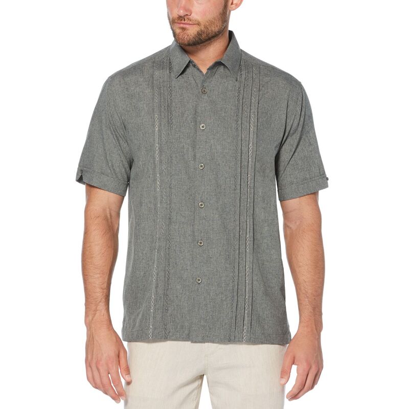 キューバベラ メンズ トップス Tシャツ ダウン 刺繍 Men Cubavera Classic-Fit Embroidered Paneled Chambray Button-Down Shirt Gray グレー
