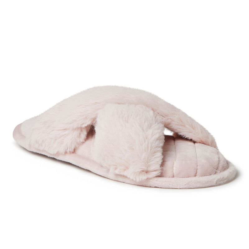 ディアフォームズ レディース シューズ サンダル Dearfoams Jessica Faux-Fur Women'slide Slippers Dusty Pink ピンク