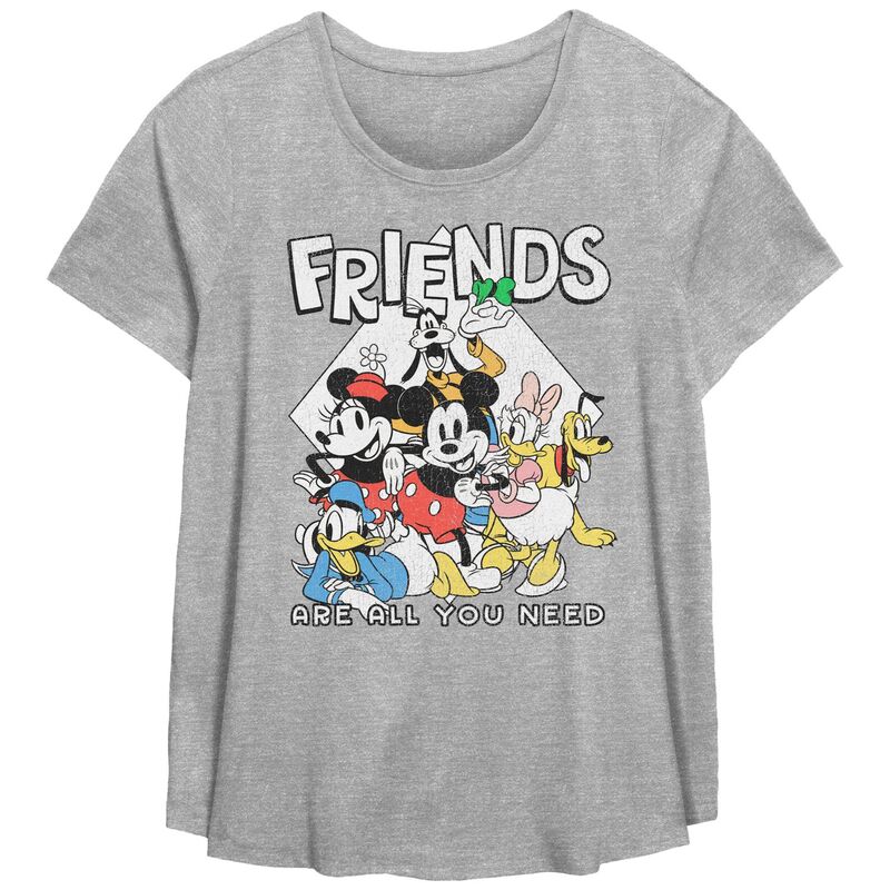 ディズニー レディース トップス Tシャツ プラスサイズ グラフィック Disney's Mickey Mouse And Friends Are All You Need Plus Graphic Tee Heather Gray グレー
