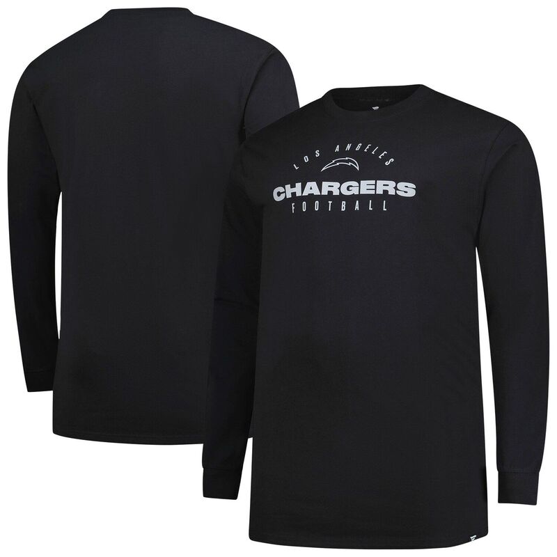 ファナティクス メンズ トップス Tシャツ トール Men Fanatics Black Los Angeles Chargers Big \u0026 Tall Coverage Scheme Long Sleeve T-Shirt Chg Black ブラック